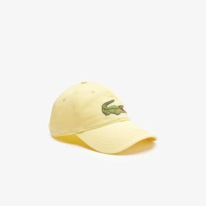 Yellow Lacoste Adjustable Organic Cotton Twill Cap | IMVOGA-196