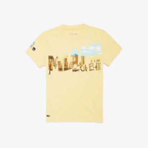 Yellow Lacoste Miami Open Miami Graphic T-shirt | XKMHOW-874