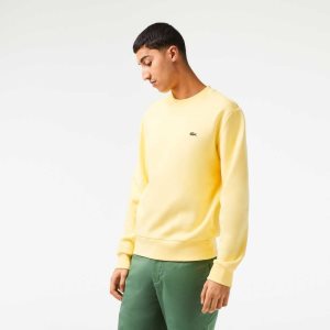 Yellow Lacoste Organic Brushed Cotton Sweatshirt | IAKRTW-532