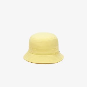 Yellow Lacoste Organic Cotton Bucket Hat | YDAQVM-651