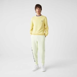 Yellow Lacoste Organic Cotton Crew Neck Sweater | SCJTHE-746