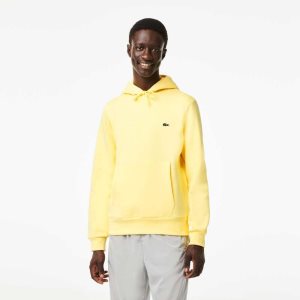 Yellow Lacoste Organic Cotton Hooded Sweatshirt | FJHUCR-127