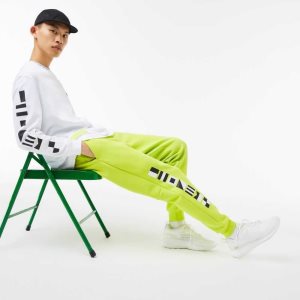 Yellow Lacoste Reflective Print Trackpants | LWFYTJ-245