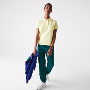 Yellow Lacoste Regular Fit Soft Cotton Petit Pique Polo | EGSYXU-194