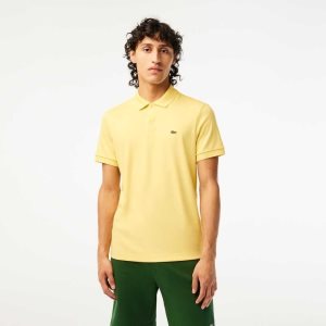 Yellow Lacoste Regular Fit Ultra Soft Cotton Jersey Polo | APZSYG-508