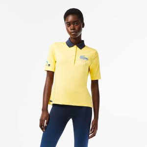 Yellow Lacoste Sport Miami Open Edition Polo | AJUPWE-892