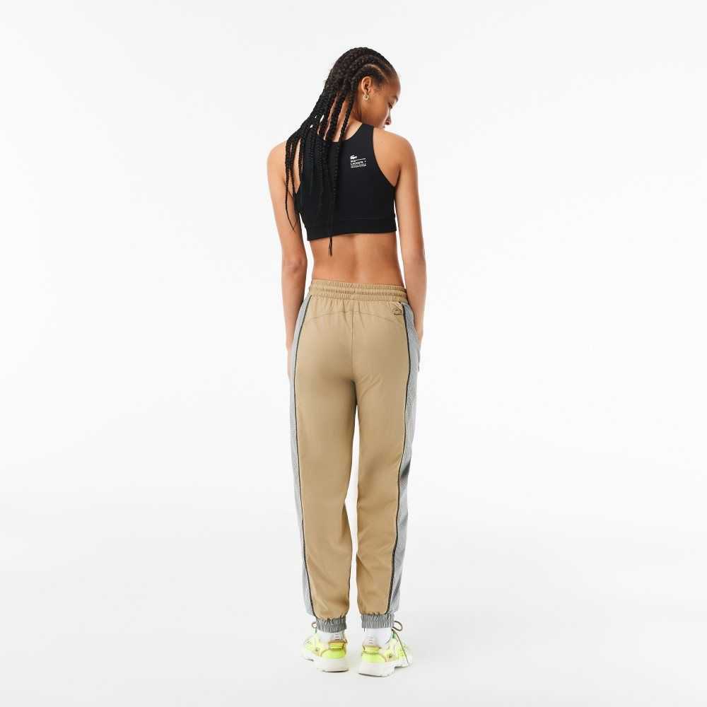 Beige / Grey Lacoste Perforated Effect Track Pants | RYNQIM-624