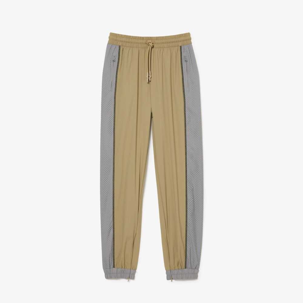 Beige / Grey Lacoste Perforated Effect Track Pants | RYNQIM-624