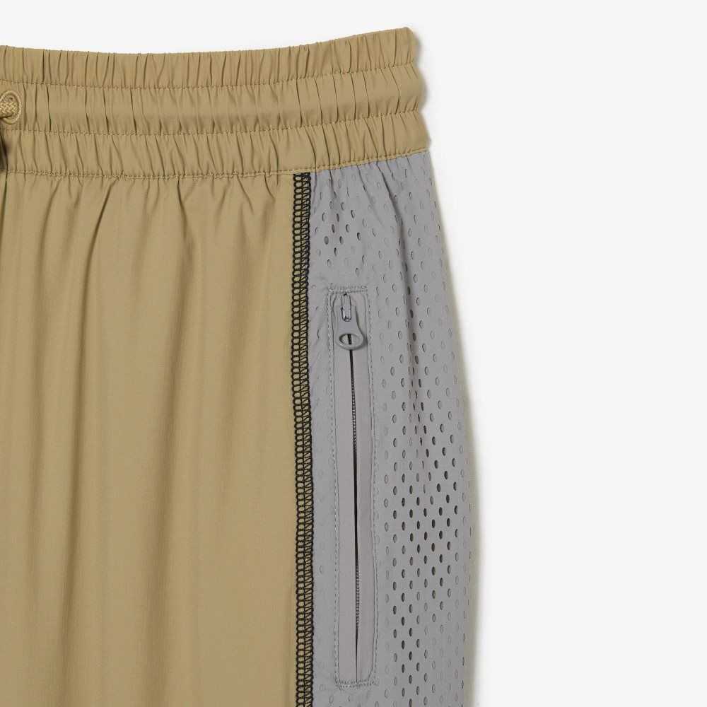 Beige / Grey Lacoste Perforated Effect Track Pants | RYNQIM-624