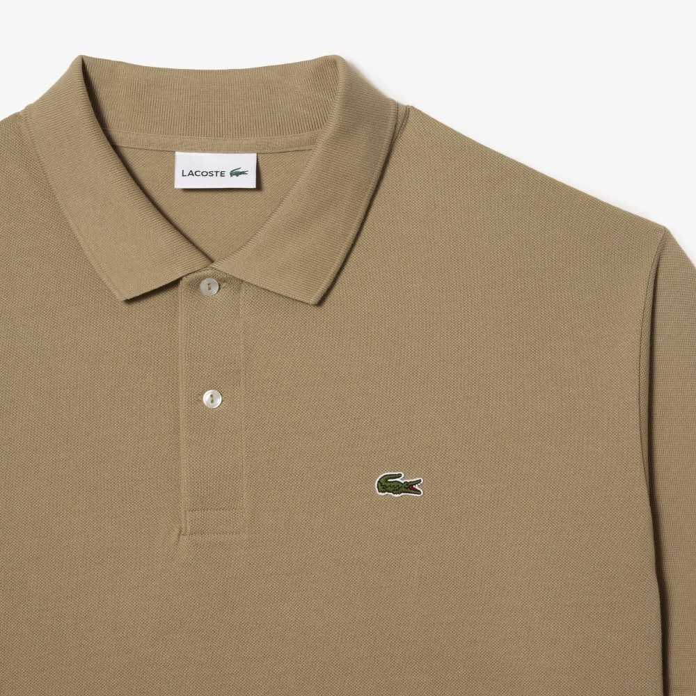 Beige Lacoste Big Fit Cotton Petit Pique Polo | LPHZMI-631