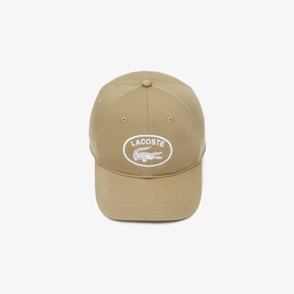 Beige Lacoste Contrast Eyelets Adjustable Cap | VFSPAB-134