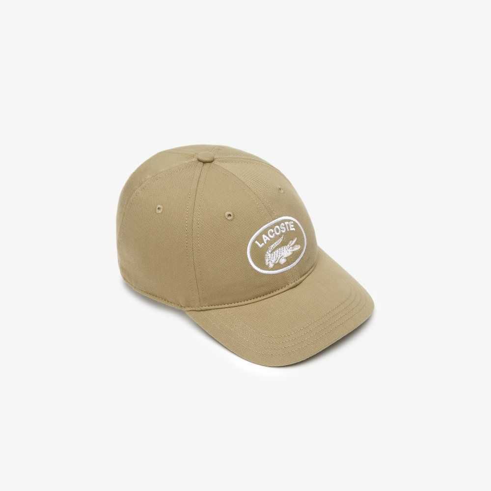 Beige Lacoste Contrast Eyelets Adjustable Cap | VFSPAB-134