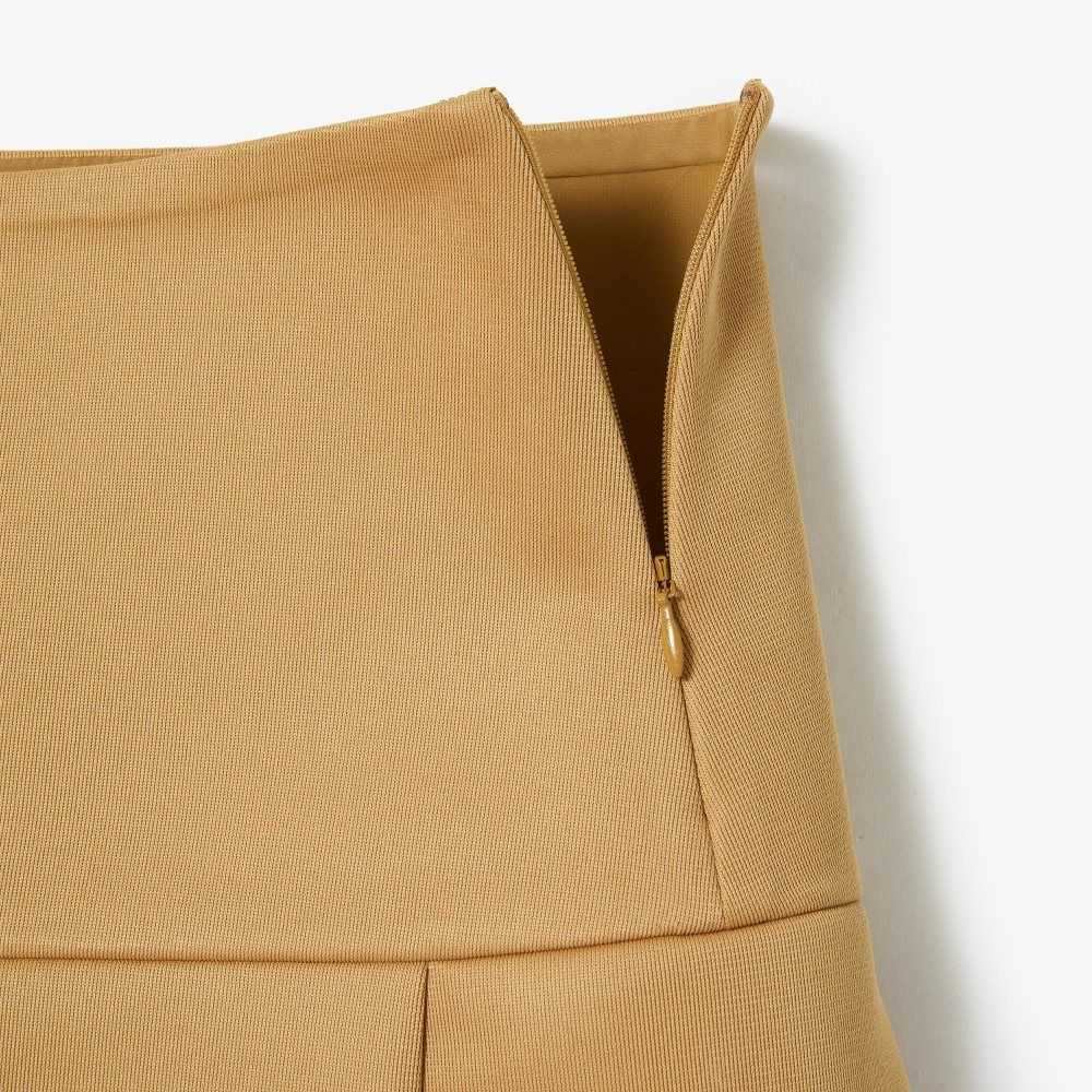 Beige Lacoste Fashion Show Edition Pleated Canvas Tennis Skirt | PEYGLN-803