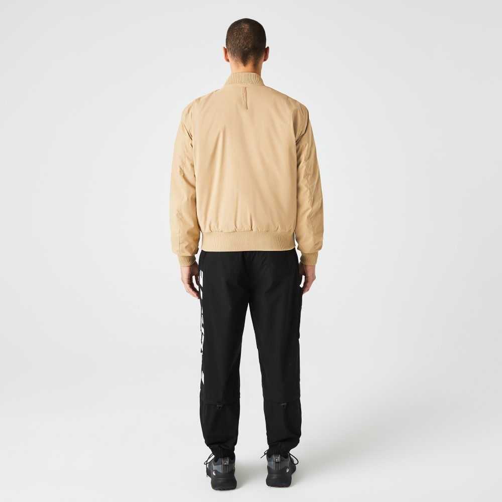 Beige Lacoste Insulated Padded Bomber Jacket | ROJUHK-961