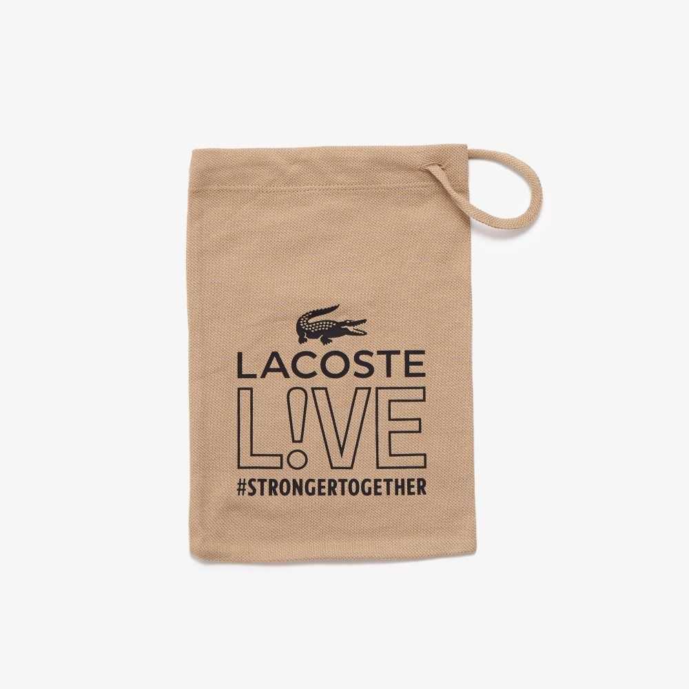 Beige Lacoste LIVE Face Protection Mask print and adjustable | XSJWAH-085