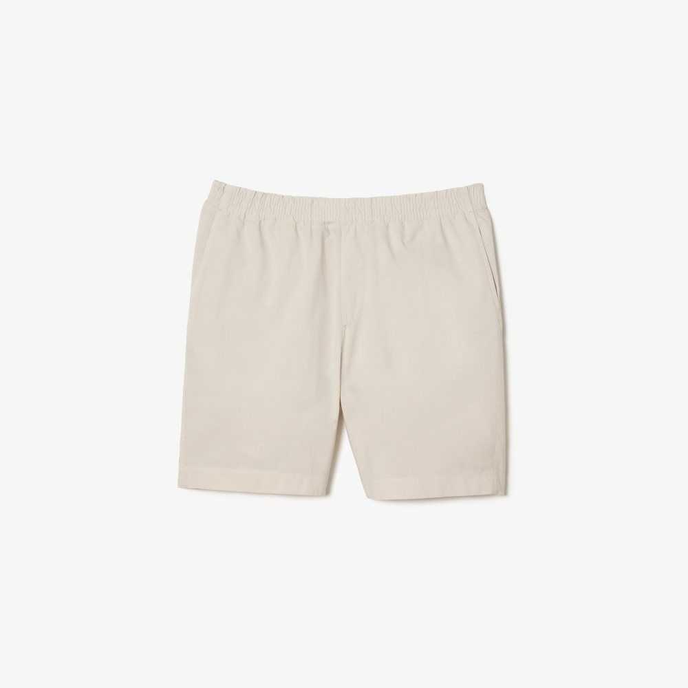 Beige Lacoste Organic Cotton Shorts | UJQVAW-357