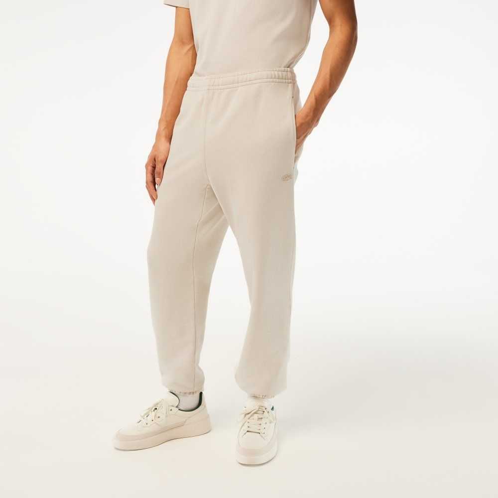 Beige Lacoste Organic Cotton Track Pants | FVRASM-689