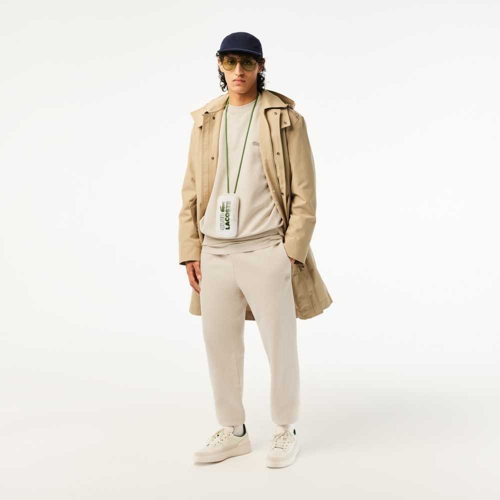 Beige Lacoste Organic Cotton Track Pants | FVRASM-689