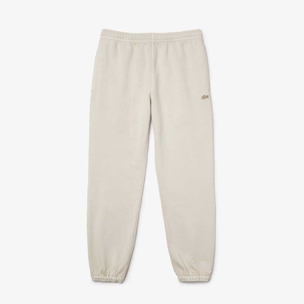 Beige Lacoste Organic Cotton Track Pants | FVRASM-689