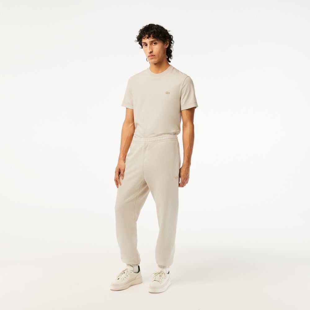 Beige Lacoste Organic Cotton Track Pants | FVRASM-689