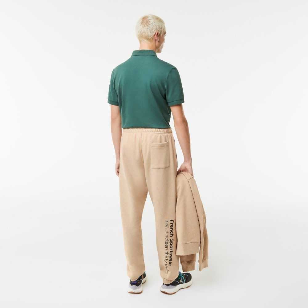 Beige Lacoste Print Trackpants | OWNCAH-012