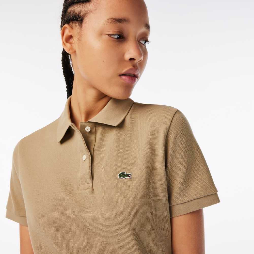 Beige Lacoste Regular Fit Soft Cotton Petit Pique Polo | JZRFSU-826