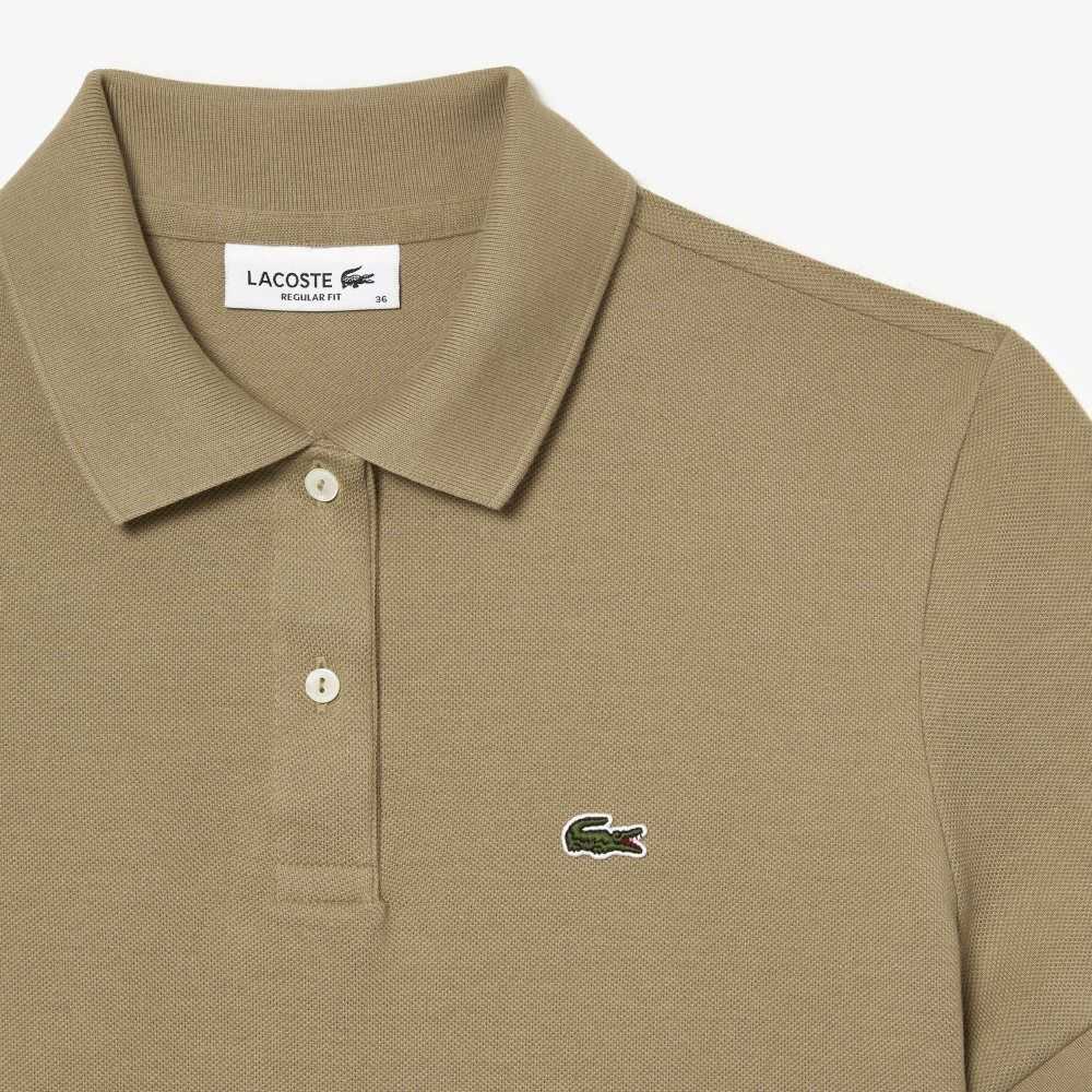 Beige Lacoste Regular Fit Soft Cotton Petit Pique Polo | JZRFSU-826