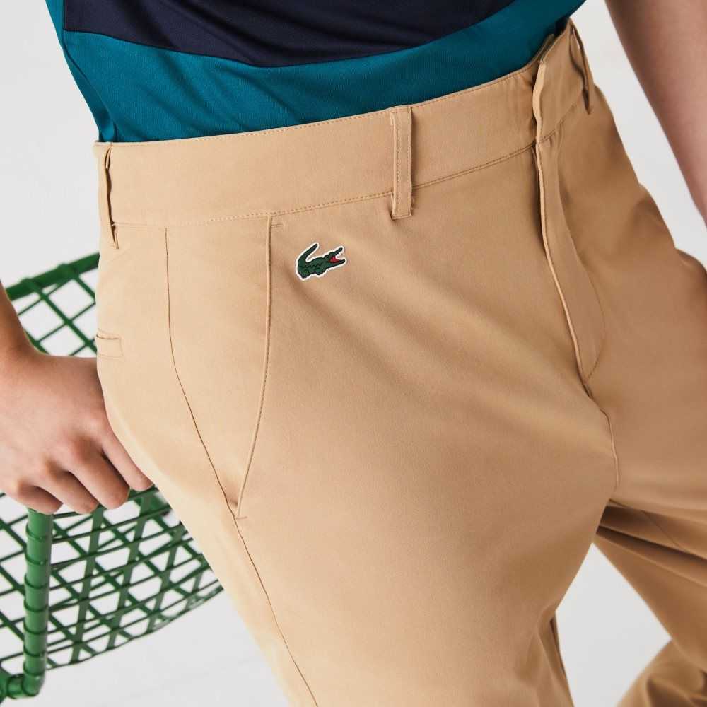 Beige Lacoste SPORT Stretch Golf Chinos | PAHIJO-021