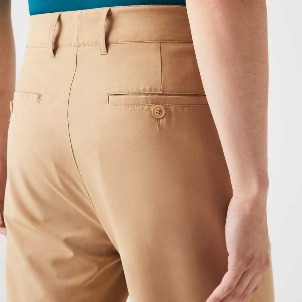 Beige Lacoste SPORT Stretch Golf Chinos | PAHIJO-021