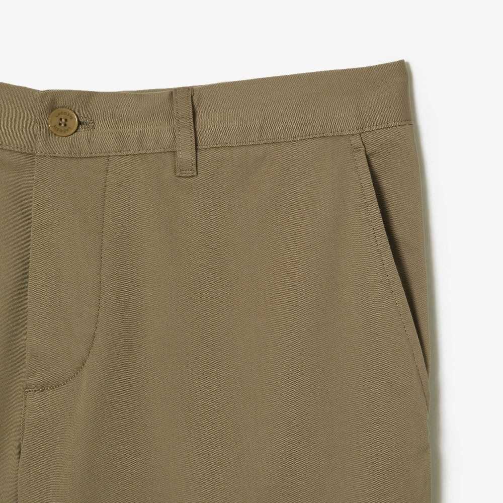 Beige Lacoste Slim Fit Stretch Cotton Bermuda Shorts | SGUXKI-318