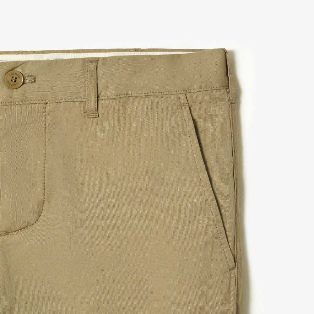 Beige Lacoste Slim Fit Stretch Cotton Chinos | IKAFYW-863