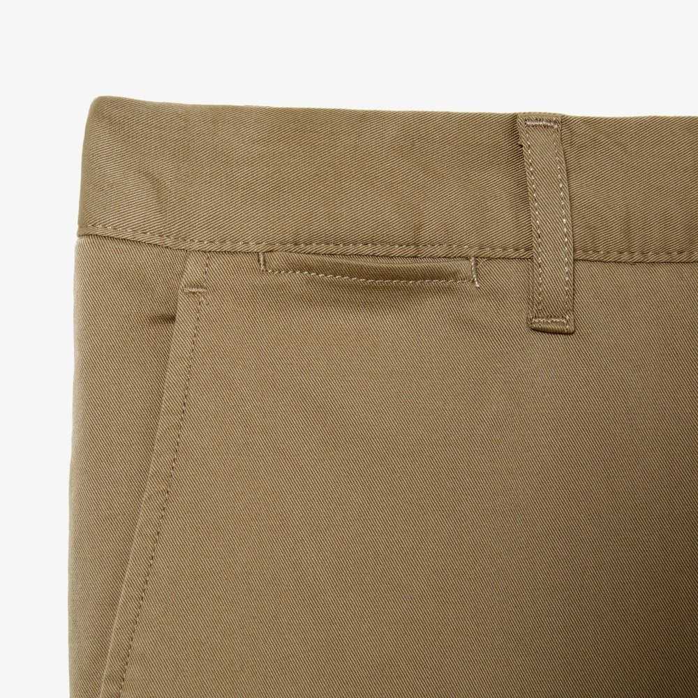 Beige Lacoste Slim Fit Stretch Cotton Pants | MQOYJP-679