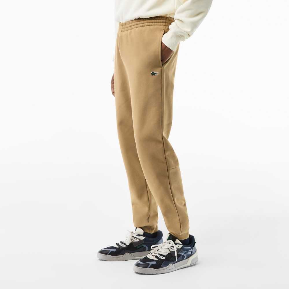 Beige Lacoste Tapered Fit Fleece Trackpants | OPZKTJ-450