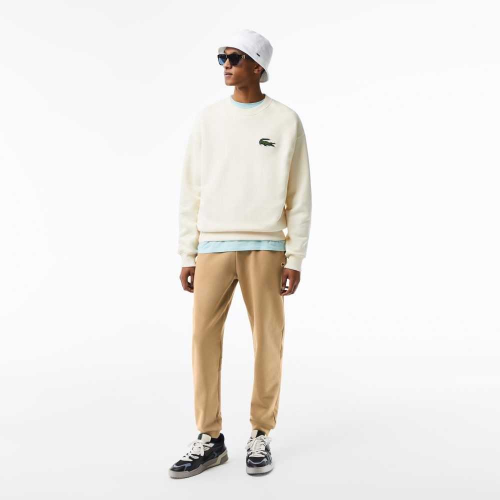 Beige Lacoste Tapered Fit Fleece Trackpants | OPZKTJ-450