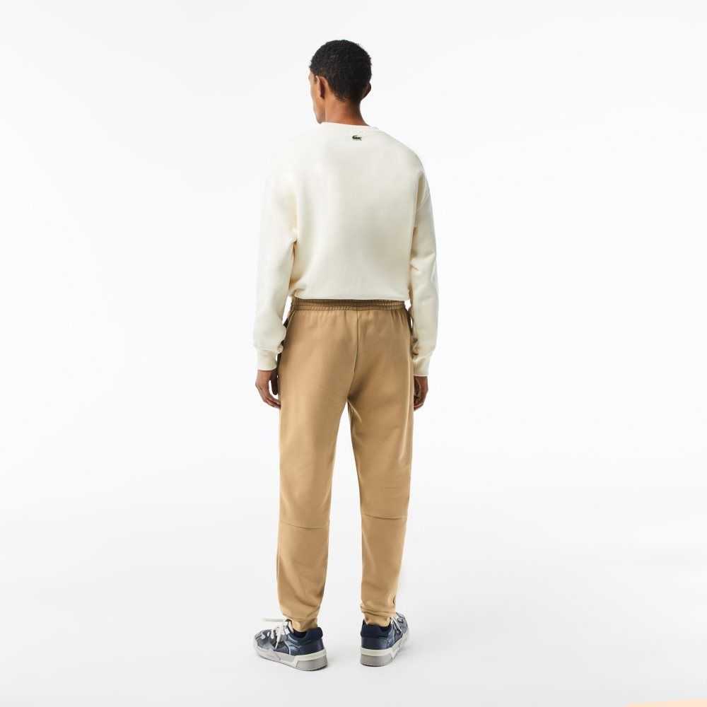 Beige Lacoste Tapered Fit Fleece Trackpants | OPZKTJ-450