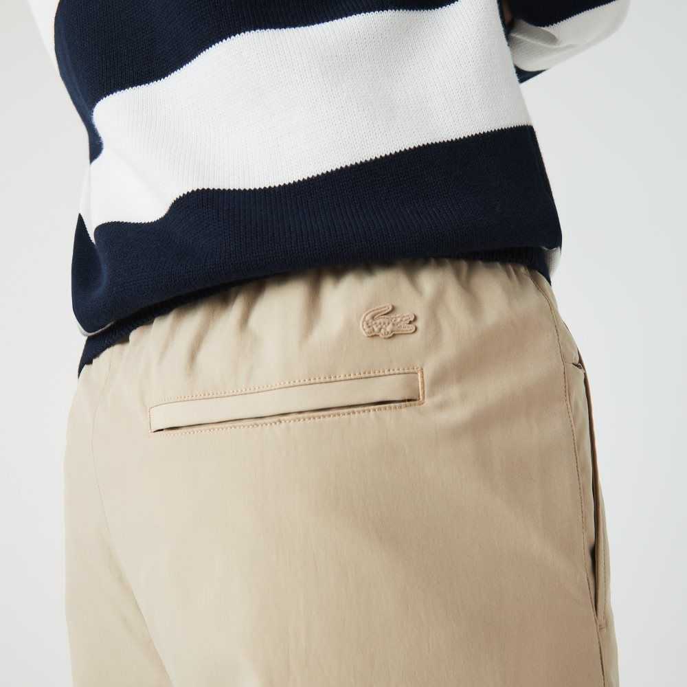 Beige Lacoste Water-Resistant Tracksuit Pants | XDBKPS-476