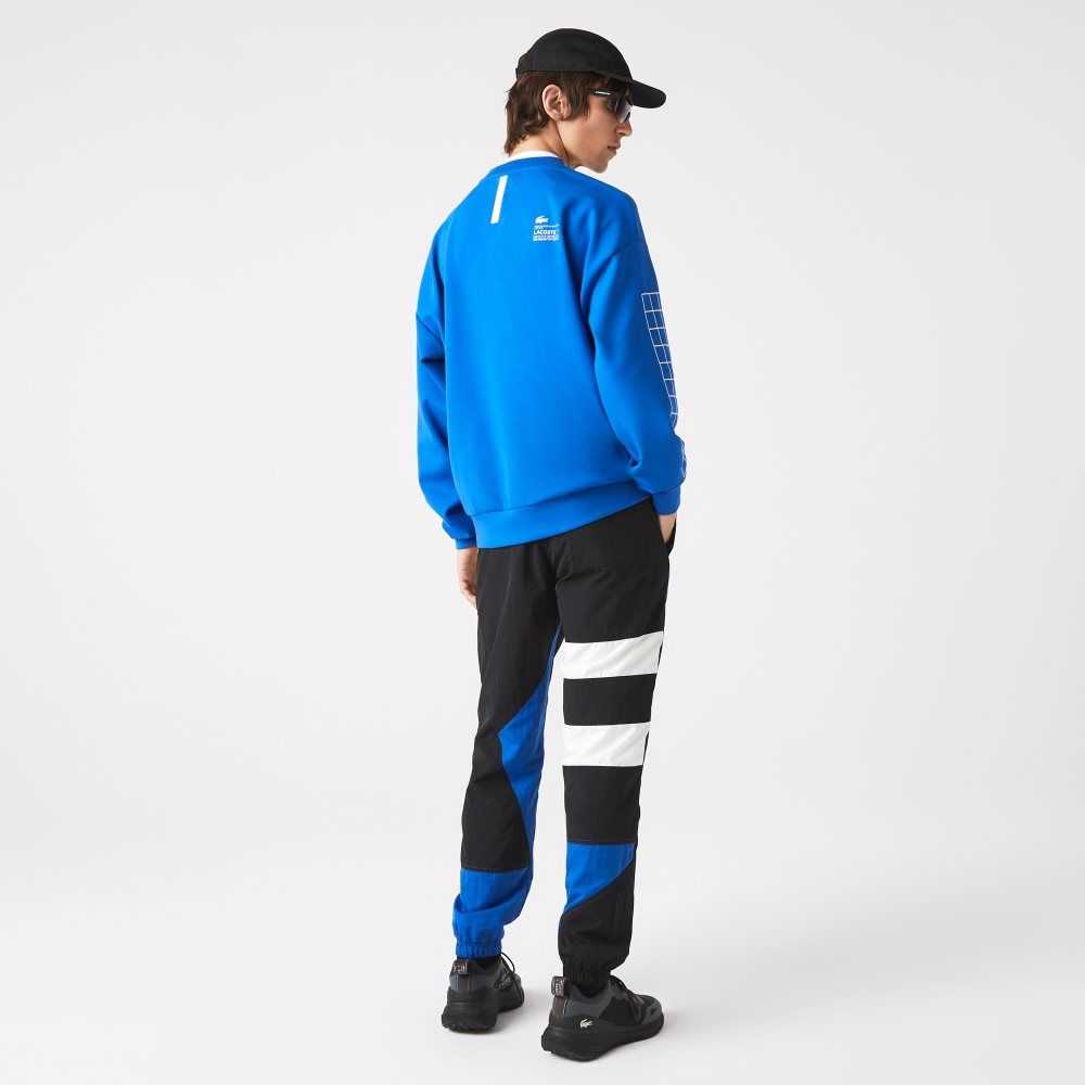 Black / Blue / White Lacoste Patchwork Water-Repellent Trackpants | YSDWFO-150