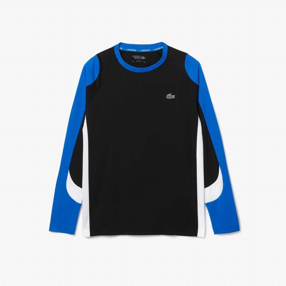 Black / Blue / White Lacoste SPORT Tennis T-Shirt | EVZXJG-260