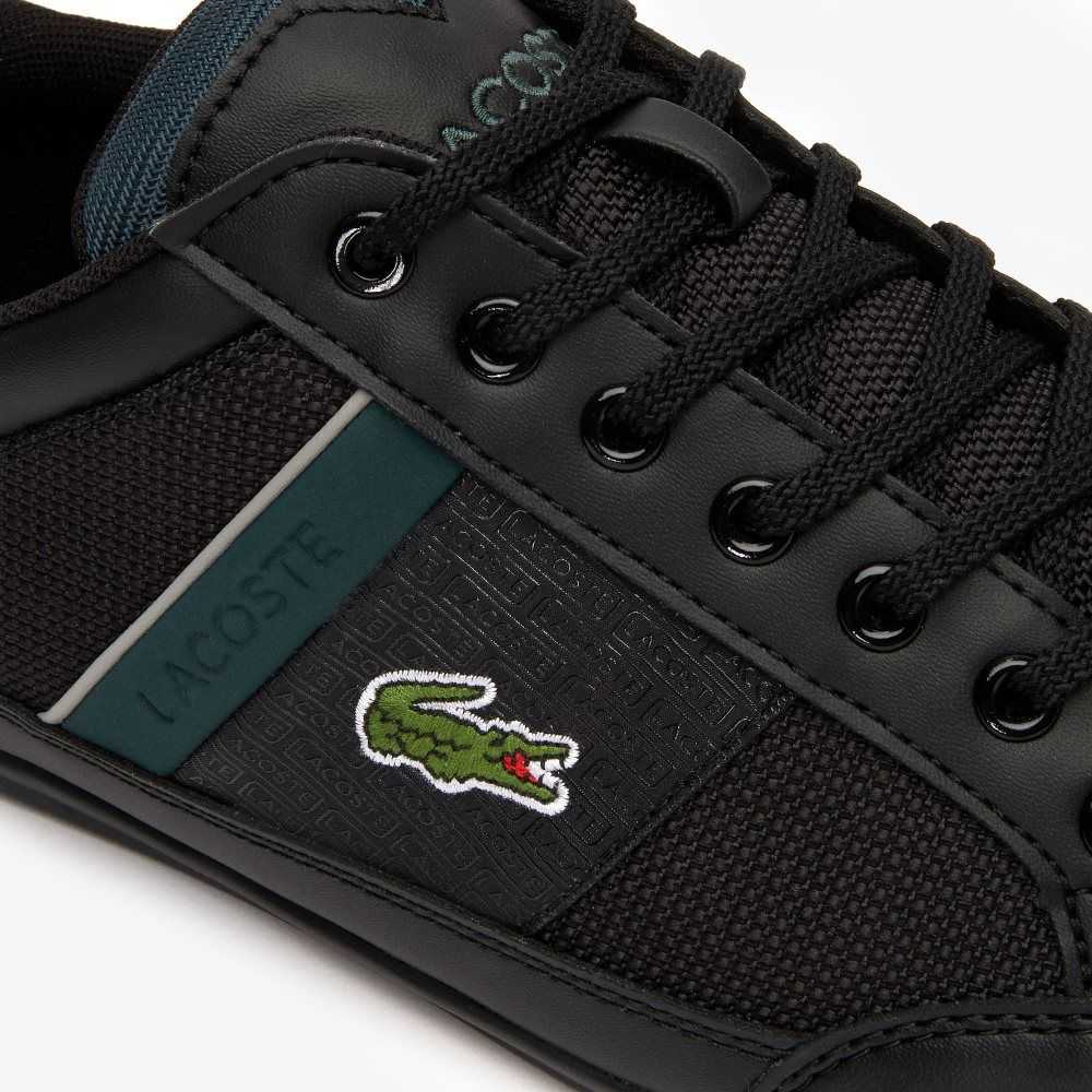 Black/Dark Green Lacoste Chaymon Synthetic And Textile Sneakers | BRFHNE-439