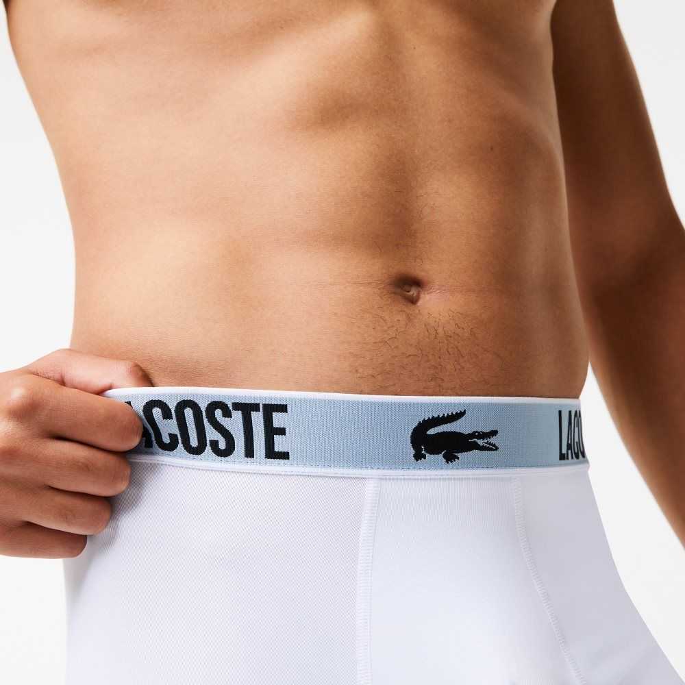 Black / Dark Grey / White Lacoste Recycled Polyester Jersey Trunk 3-Pack | RDFGCH-720