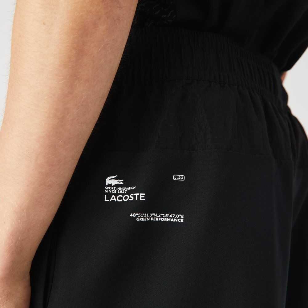 Black / Green / White Lacoste SPORT Layered Shorts | LTZIJK-824