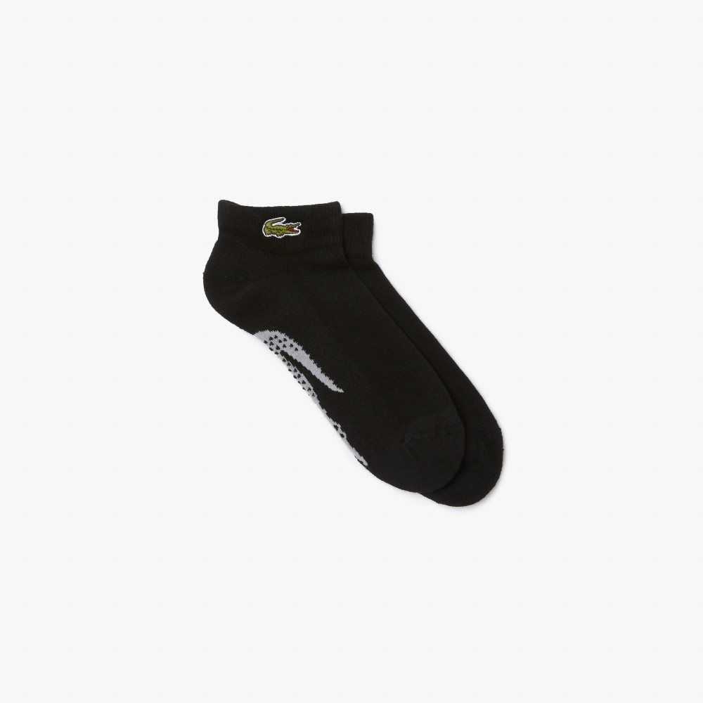 Black / Grey Chine Lacoste SPORT Stretch Cotton Low-Cut Socks | PDGLKU-356