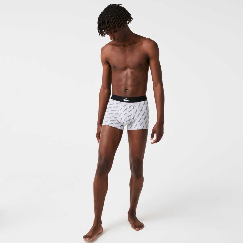 Black / Grey Chine / White Lacoste Stretch Cotton Trunk 3-Pack | GXJIAB-537