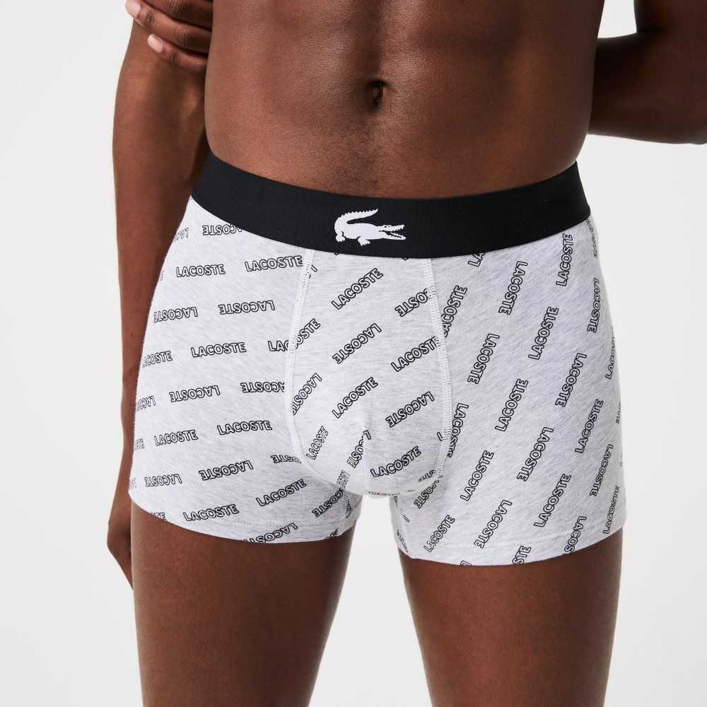 Black / Grey Chine / White Lacoste Stretch Cotton Trunk 3-Pack | GXJIAB-537