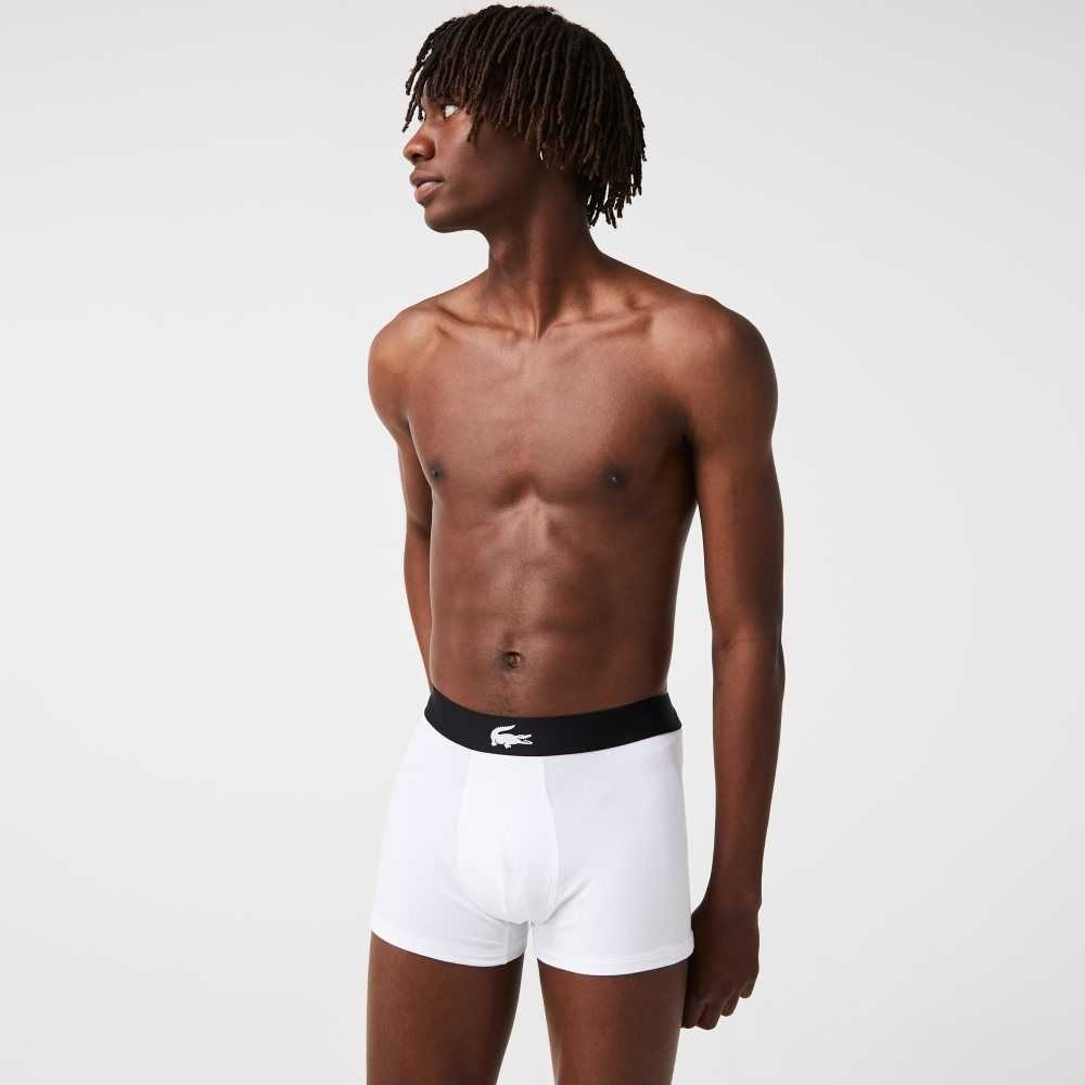 Black / Grey Chine / White Lacoste Stretch Cotton Trunk 3-Pack | GXJIAB-537