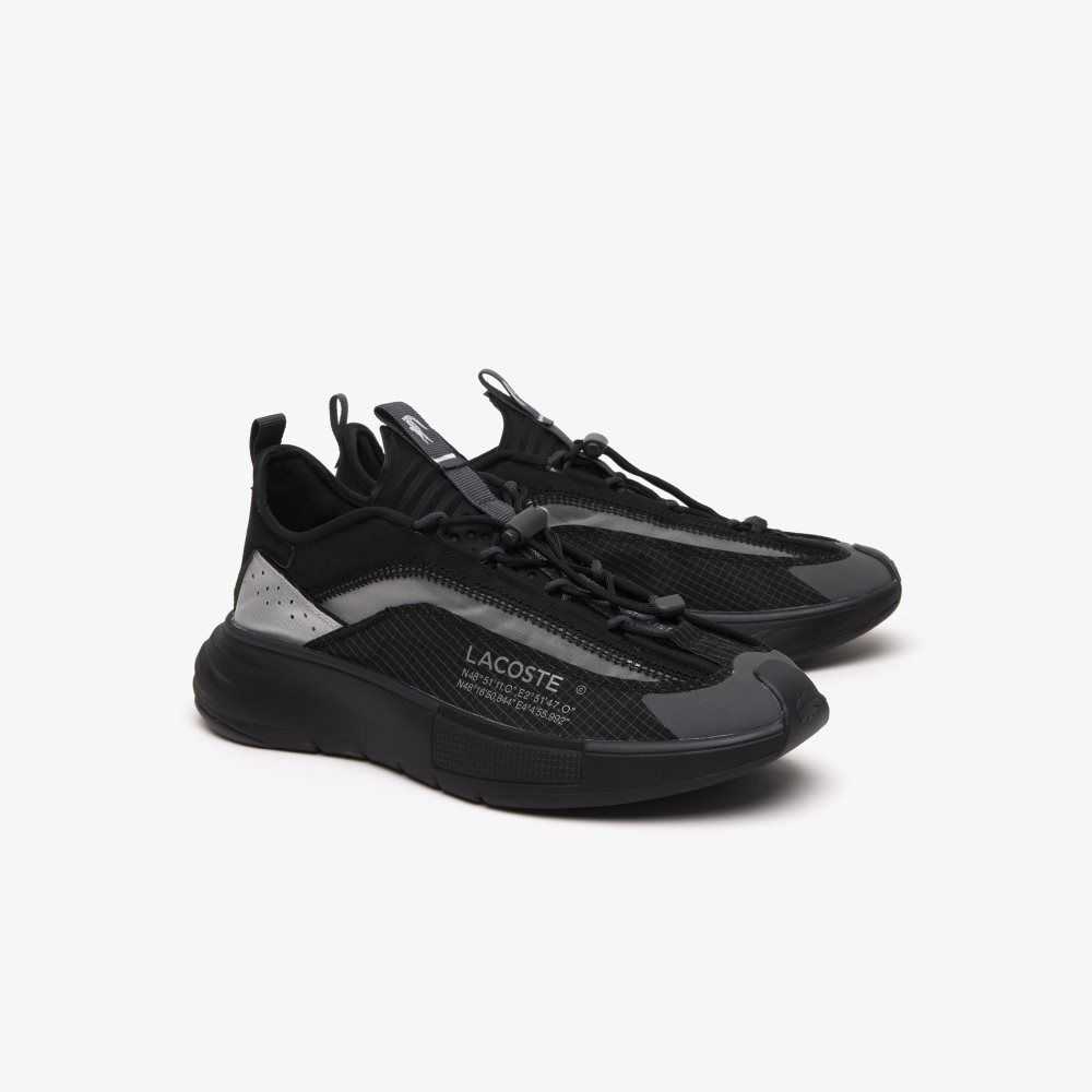 Black / Grey Lacoste Odyssa Lite Nylon and Mesh Sneakers | EALGSJ-920