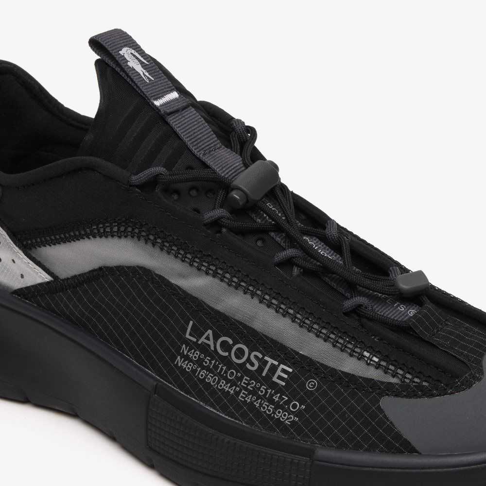 Black / Grey Lacoste Odyssa Lite Nylon and Mesh Sneakers | EALGSJ-920