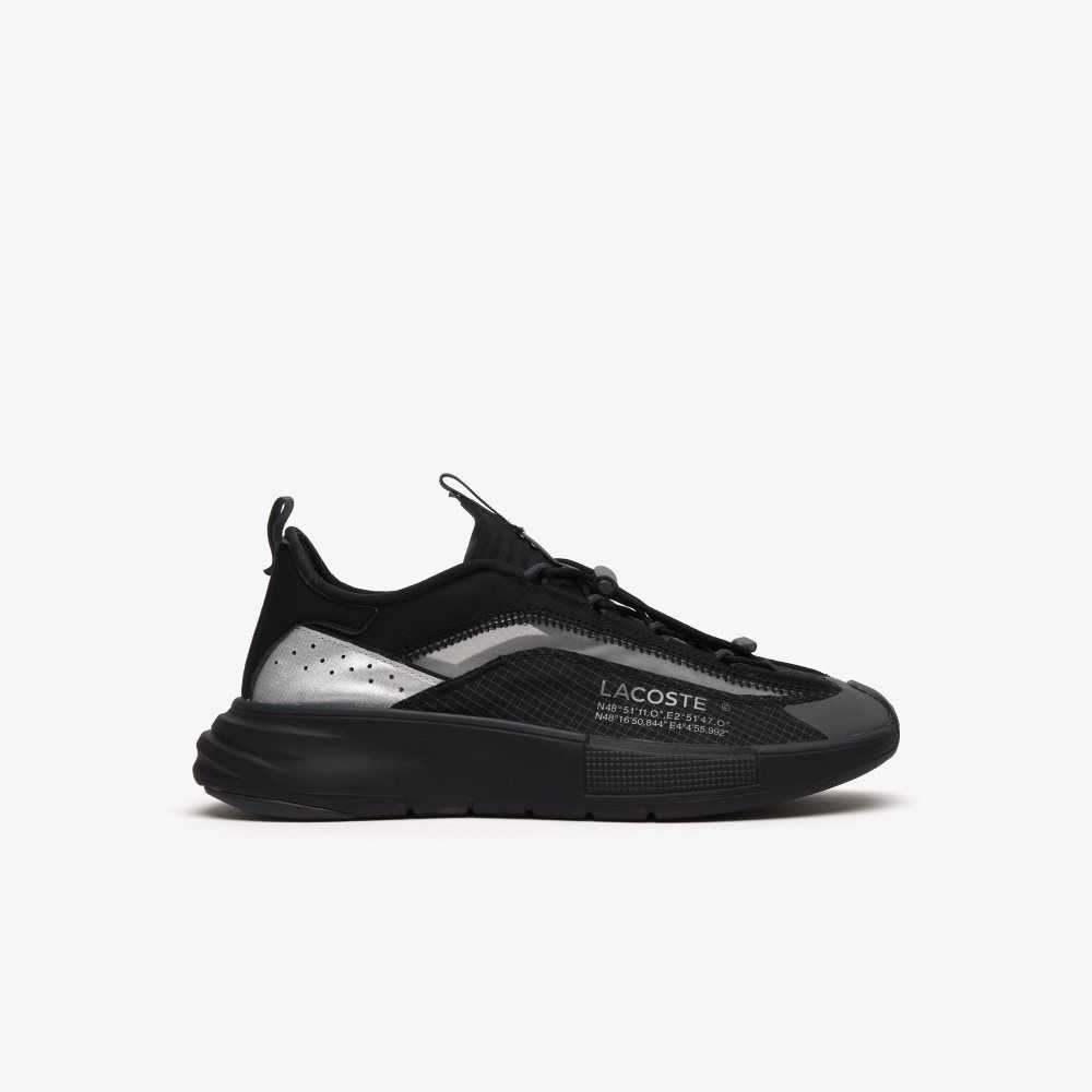 Black / Grey Lacoste Odyssa Lite Nylon and Mesh Sneakers | EALGSJ-920