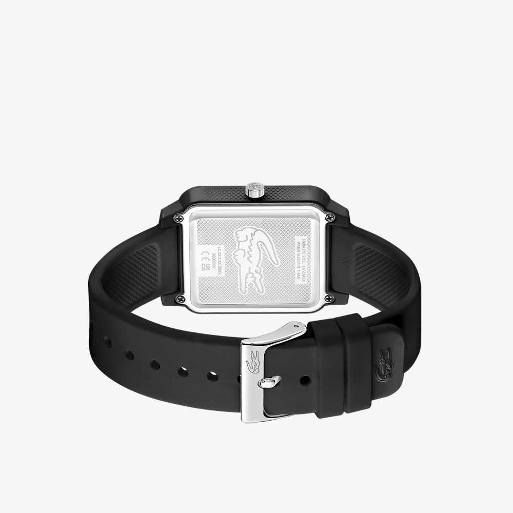 Black Lacoste 12.12 Studio 3 Hands Watch Black Silicone | SGFTRM-412