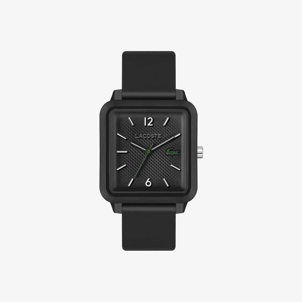 Black Lacoste 12.12 Studio 3 Hands Watch Black Silicone | SGFTRM-412